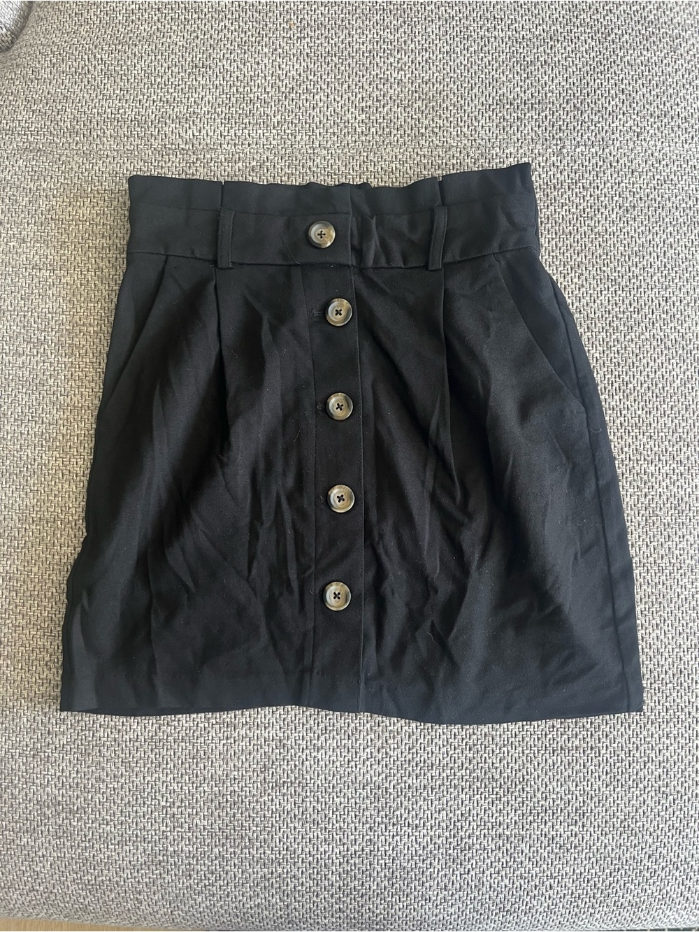 Dynamite Black Button-Front Mini Skirt